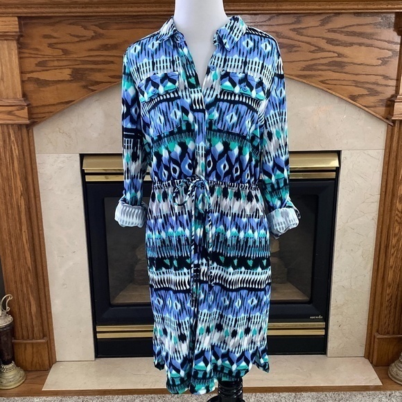 Notations Button Down Shirt Dress Size: PM NWOT - Picture 2 of 15